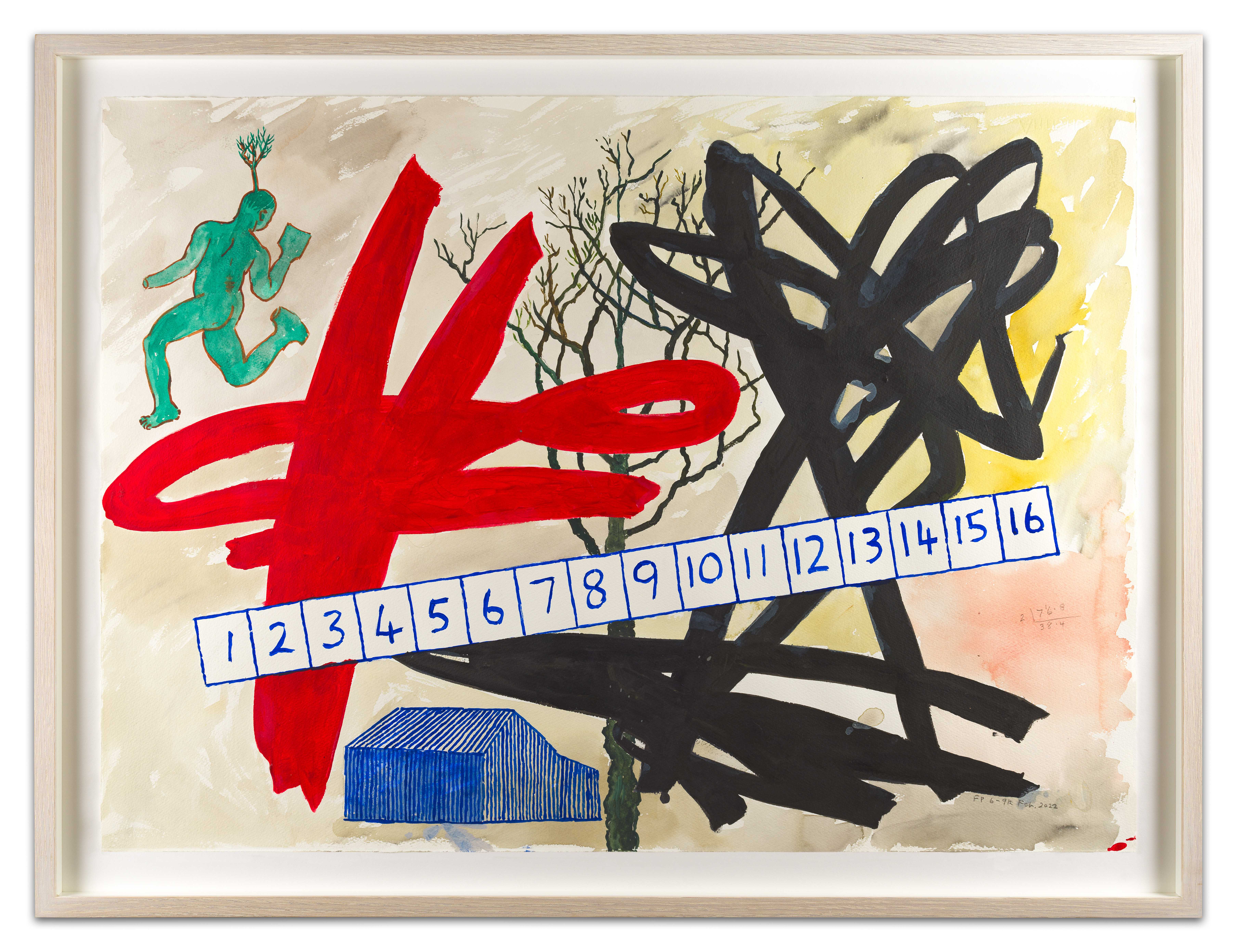 Colorful abstract composition with figures