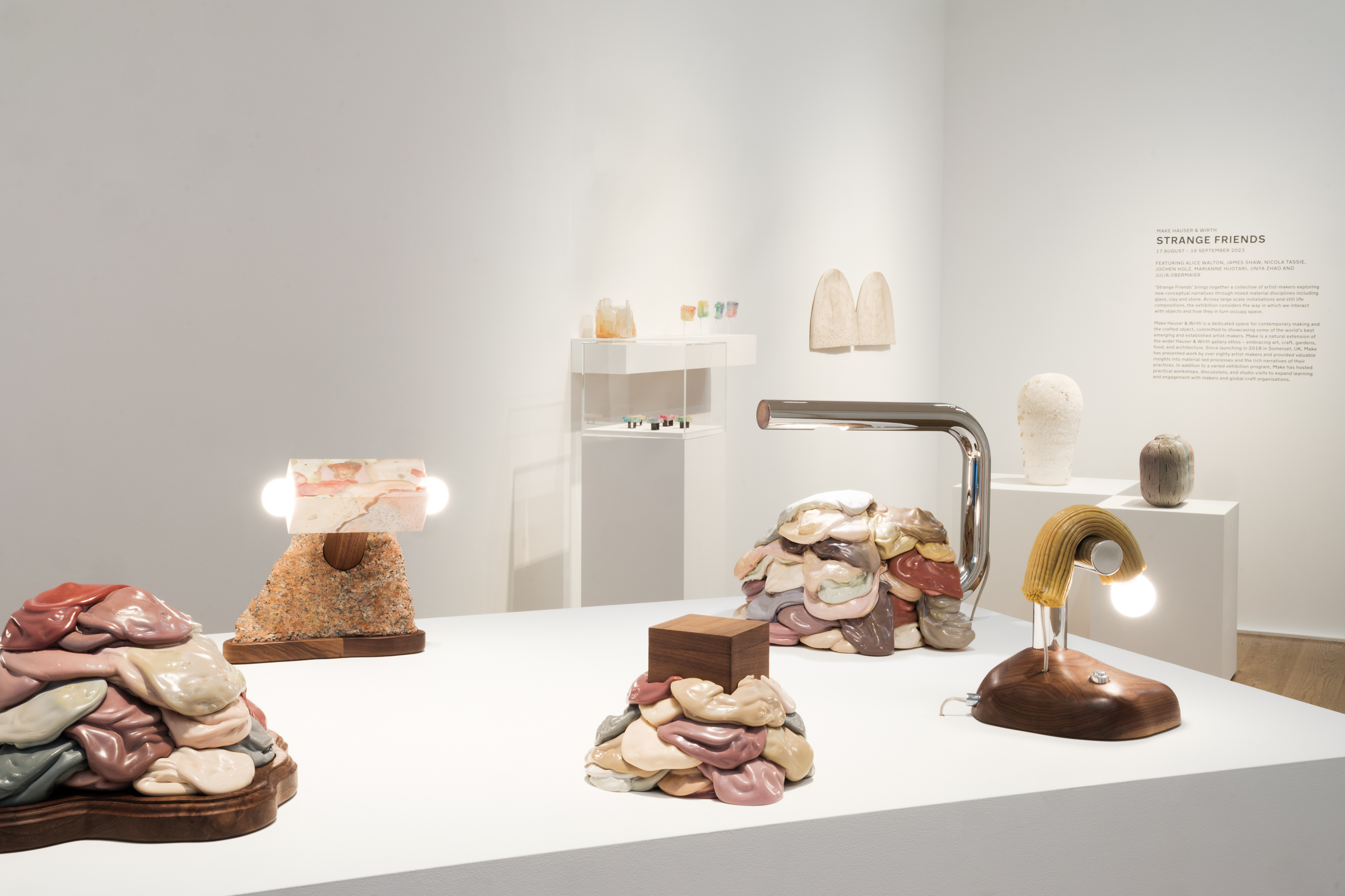 James Shaw sculptures in the Strange Friends exhibition at Make Hauser & Wirth, 2023